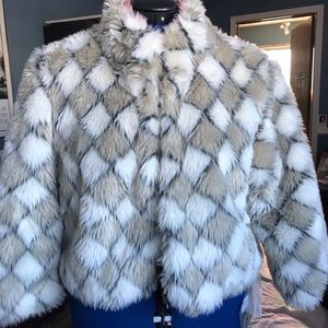 Faux fur cocktail coat